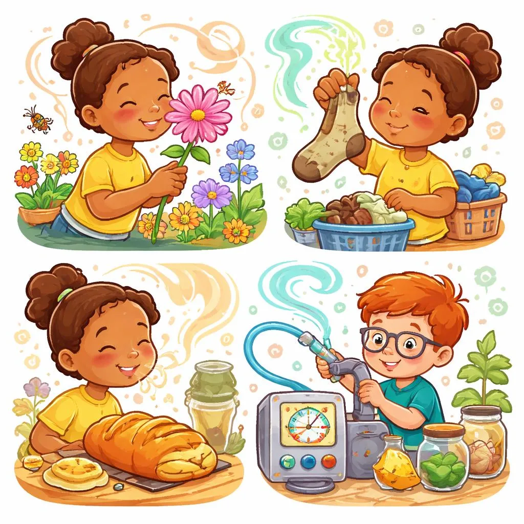 How Do You Smell a Flower, Know a Smelly Sock, Describe Smelling Bread, and Measure Smelliness?