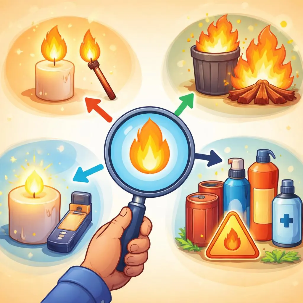 英语中如何区分 Flame, Flaming, Flameless 和 Flammable？
