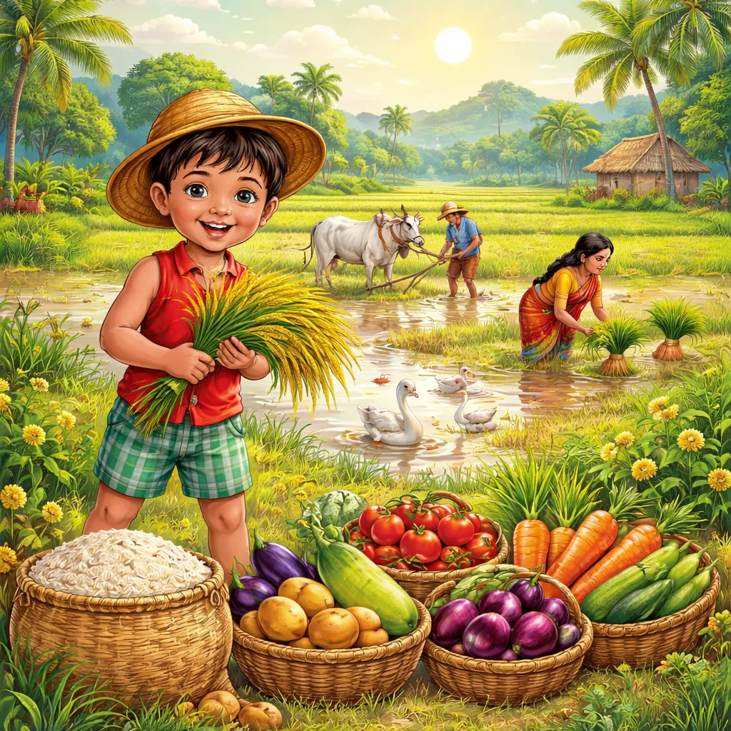 Bagaimana Lagu Bengali: Petani Kecil (কৃষক) Menumbuhkan Makanan Kita?