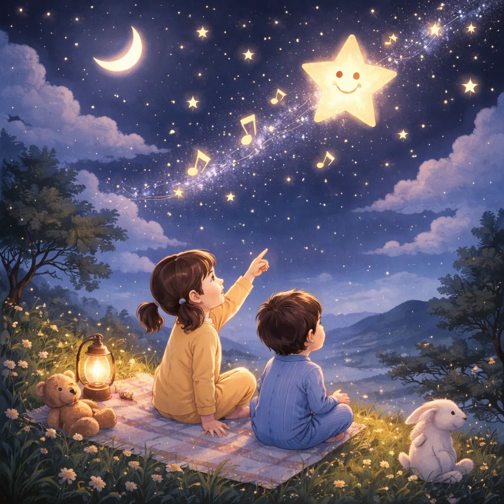 Wie das chinesische Lied 'Kleiner Stern' (小星星) am Nachthimmel funkelt