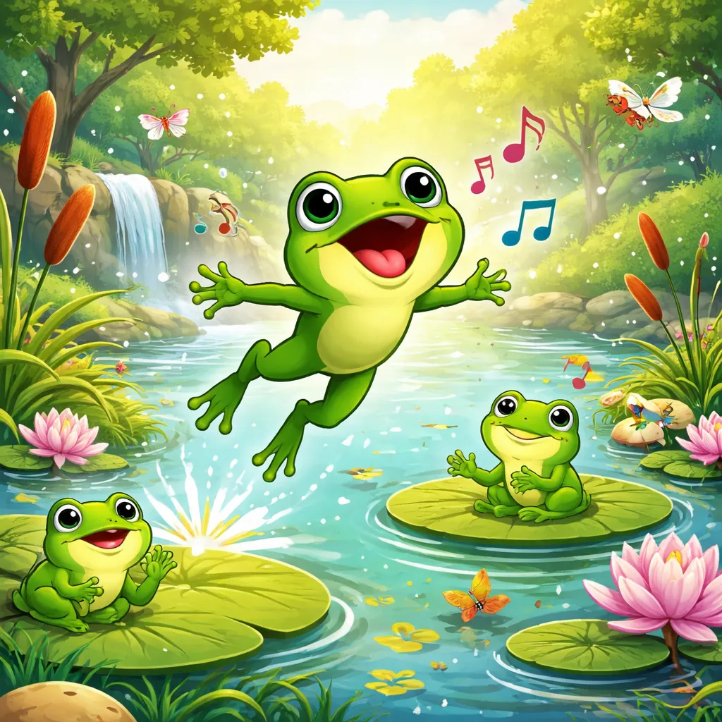 Wie der kleine Frosch im portugiesischen Lied 'O Sapinho' springt und singt
