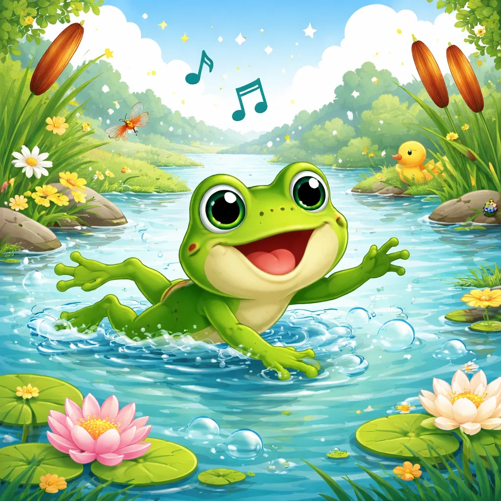 Como a Pequena Sapo Nadar na Canção Alemã 'Der kleine Frosch'?