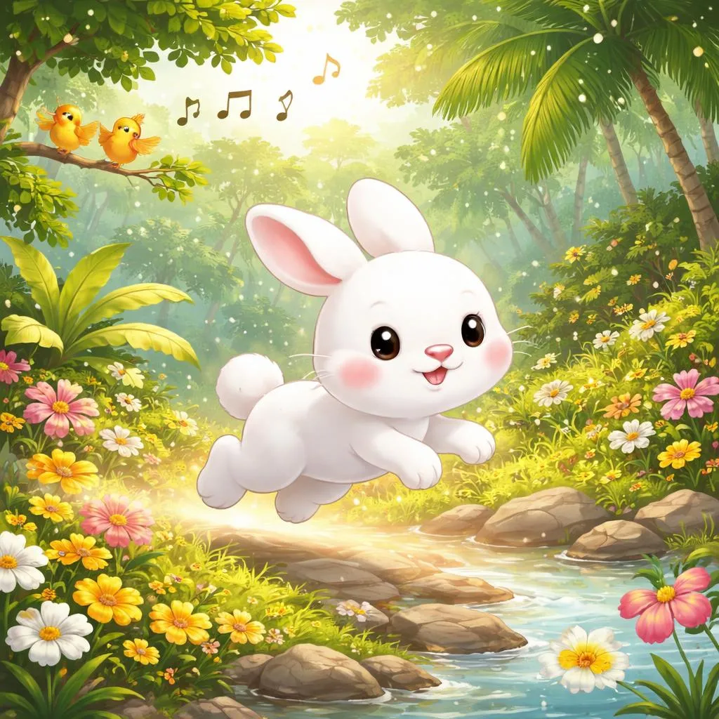 كيف يقفز الأرنب الصغير (Kelinci Kecil) في الأغنية الإندونيسية؟