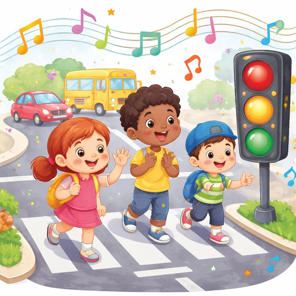 ¿Cómo ayuda la canción de 'Alto y Siga' a los niños a aprender sobre seguridad?