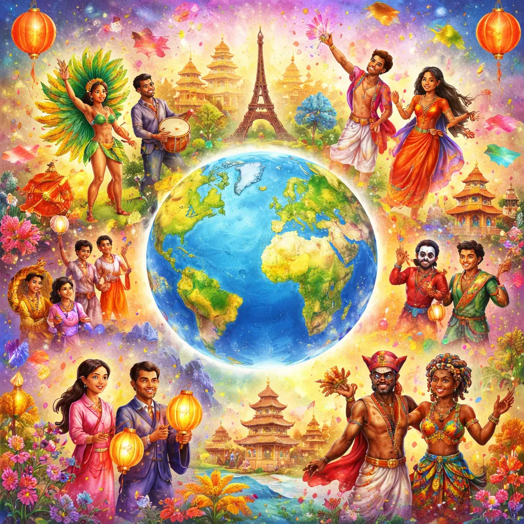 How Does the World Celebrate? A Journey Through Traditional Festivals Around the World Vocabulary!