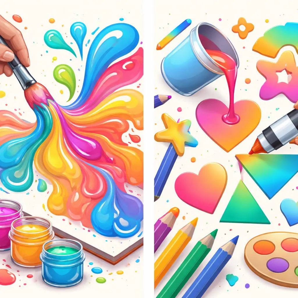 “Paint to”和“Color to”的液体颜色与工具填充形状的区别是什么？