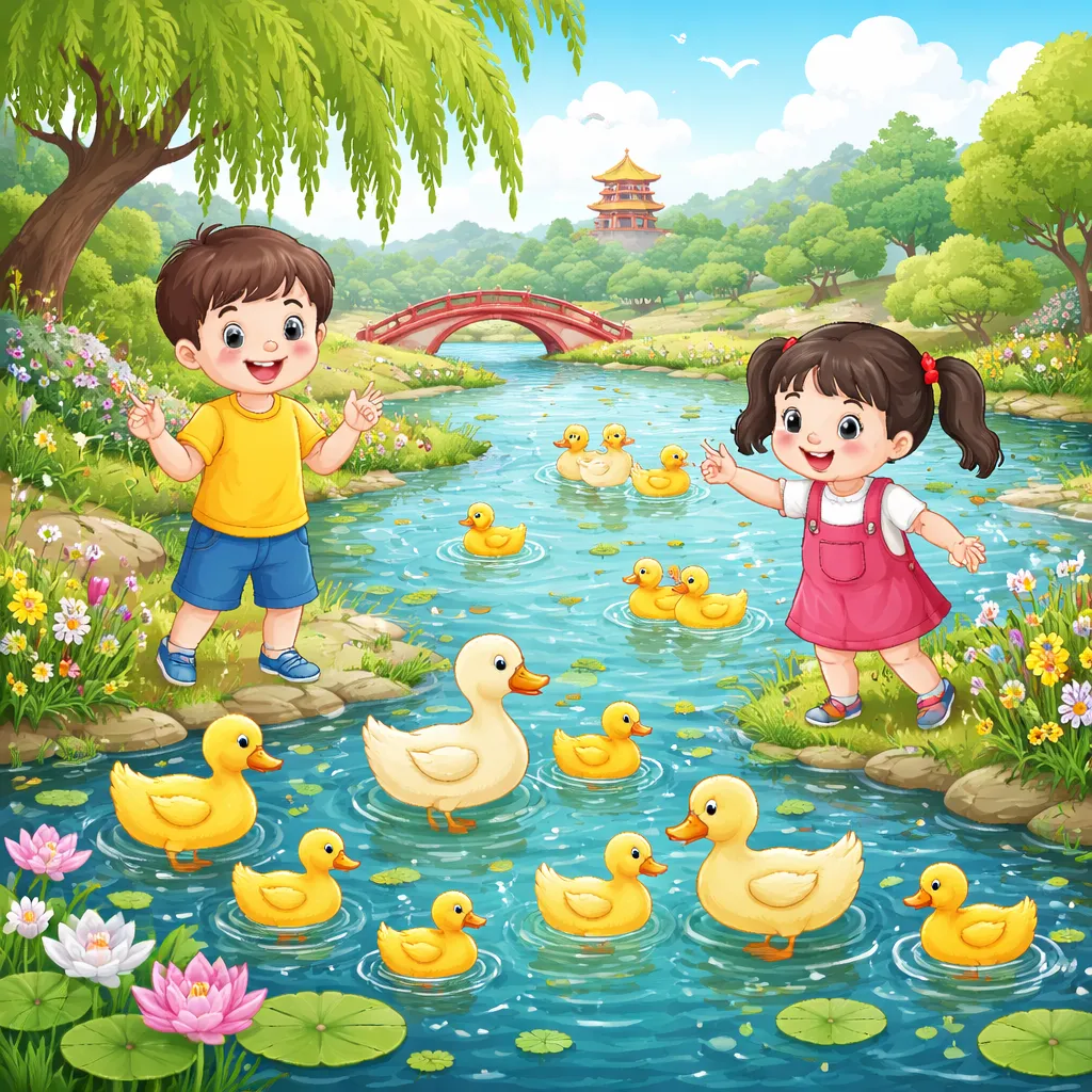 ¿Cuántos patos puedes contar en la canción china 'Contando patos' (数鸭子)?