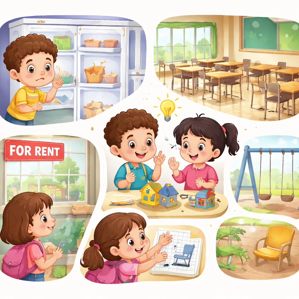 In welchen Situationen sollten Kinder „empty and vacant“ im täglichen Englischlernen richtig verwenden?