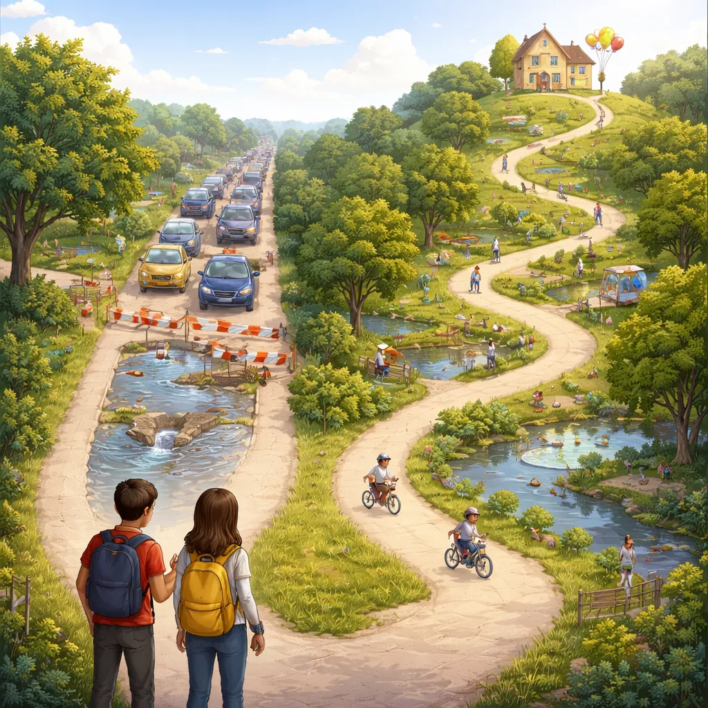 ¿Es el camino "recto y directo" siempre la mejor manera de llegar a casa de un amigo?