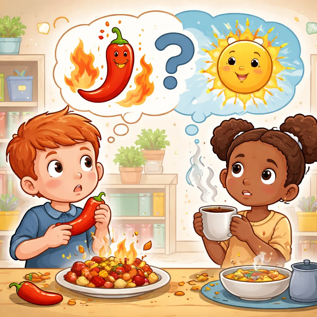 هل كلمتا "حار" و "لاذع" متشابهتان بالنسبة للأطفال الذين يتعلمون اللغة الإنجليزية، أم أن هاتين الكلمتين تختلفان في المعنى والاستخدام؟