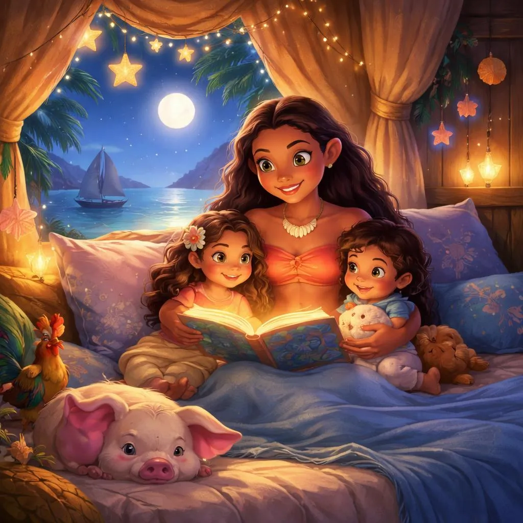 Auf der Suche nach einer beruhigenden Nacherzählung? Die besten Gute-Nacht-Geschichten Moana-Version für Kinder