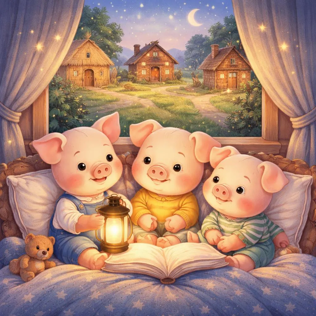Ищете классические детские сказки на ночь? Мягкий пересказ «Трех поросят»