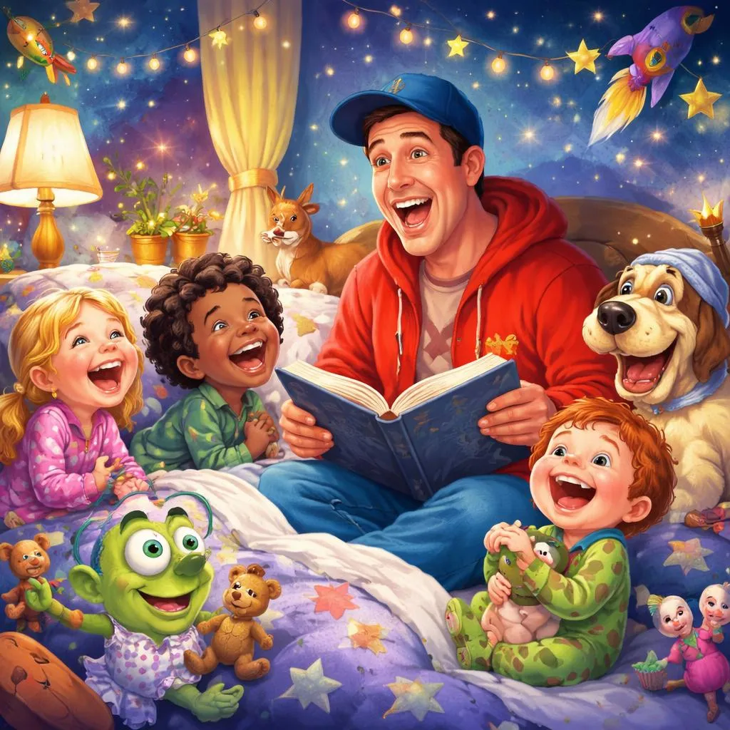 À la recherche d'histoires amusantes pour le coucher avec le charme d'Adam Sandler ? 3 contes idiots pour enfants