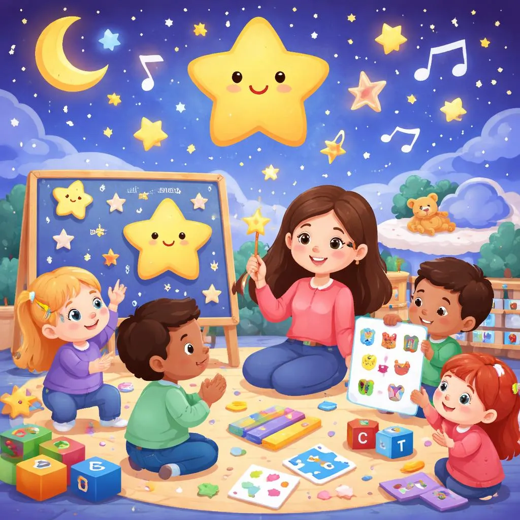 Lullaby Twinkle Little Star Teaching Guide for Early English Learners with Lyrics, Phonics Practice, and Classroom Activities