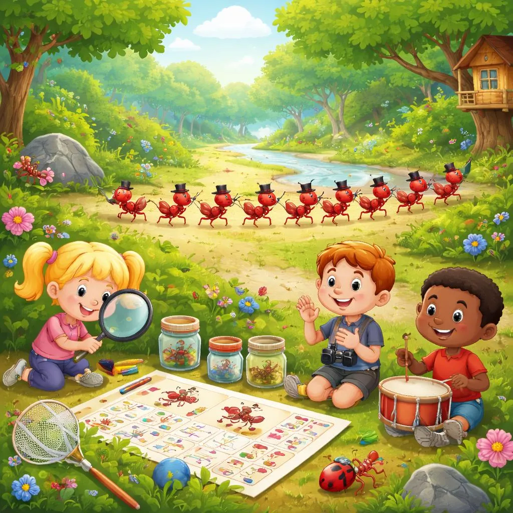 Нужны слова песни «Муравьи маршируют»? Найдите полные куплеты и развивающие занятия здесь