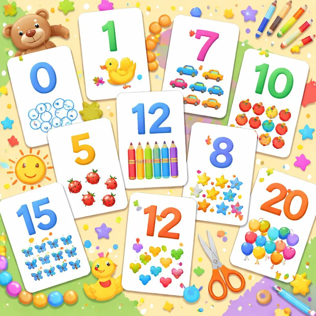 Numbers 0 to 20 Flashcards for Kids – Free Printable PDF