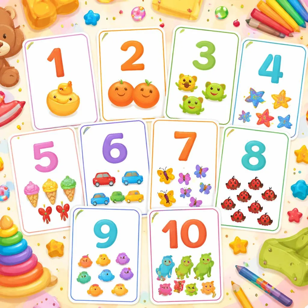 Numbers 1 to 10 Flashcards for Kids – Free Printable PDF