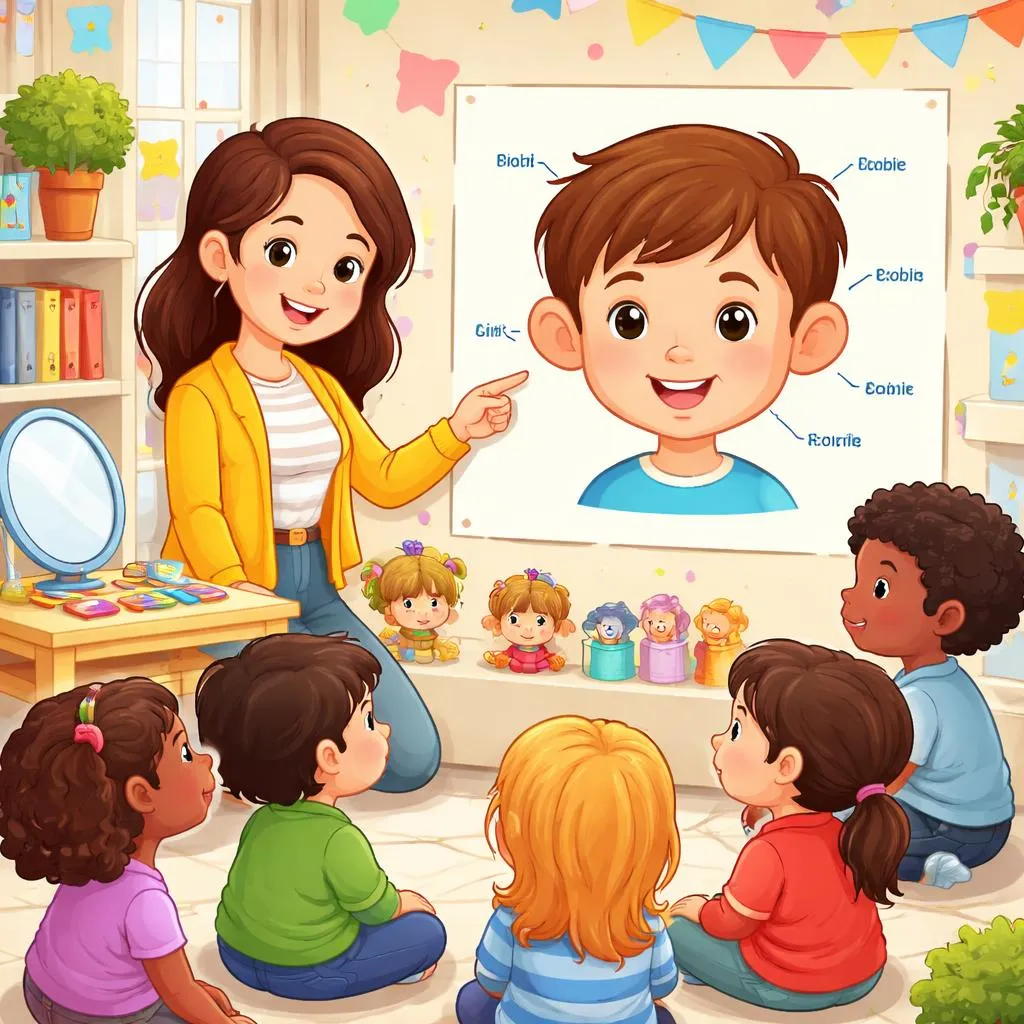 Parts of the Face Explained by a Teacher Through Gentle Lessons, Everyday Language Practice, and Visual Learning for Children