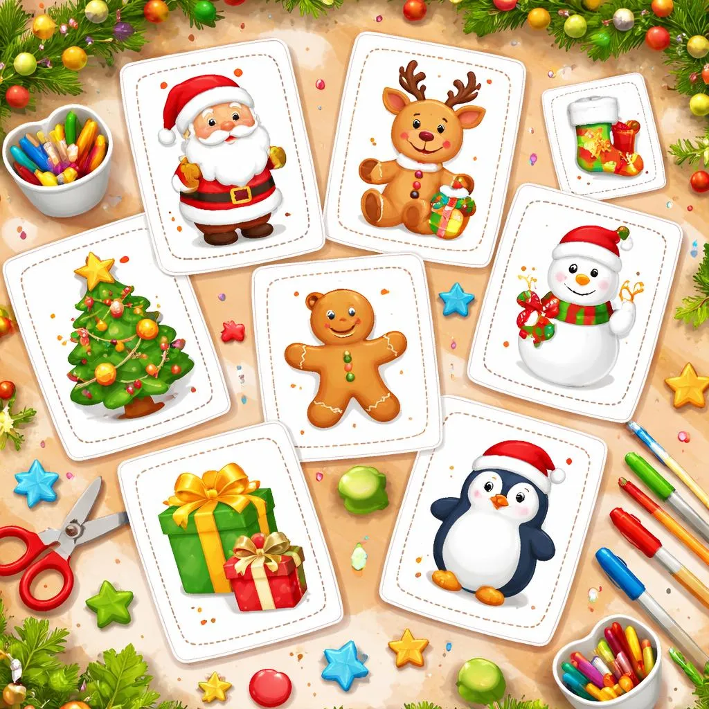 Printable Christmas Cards Flashcards for Kids – Free Printable PDF