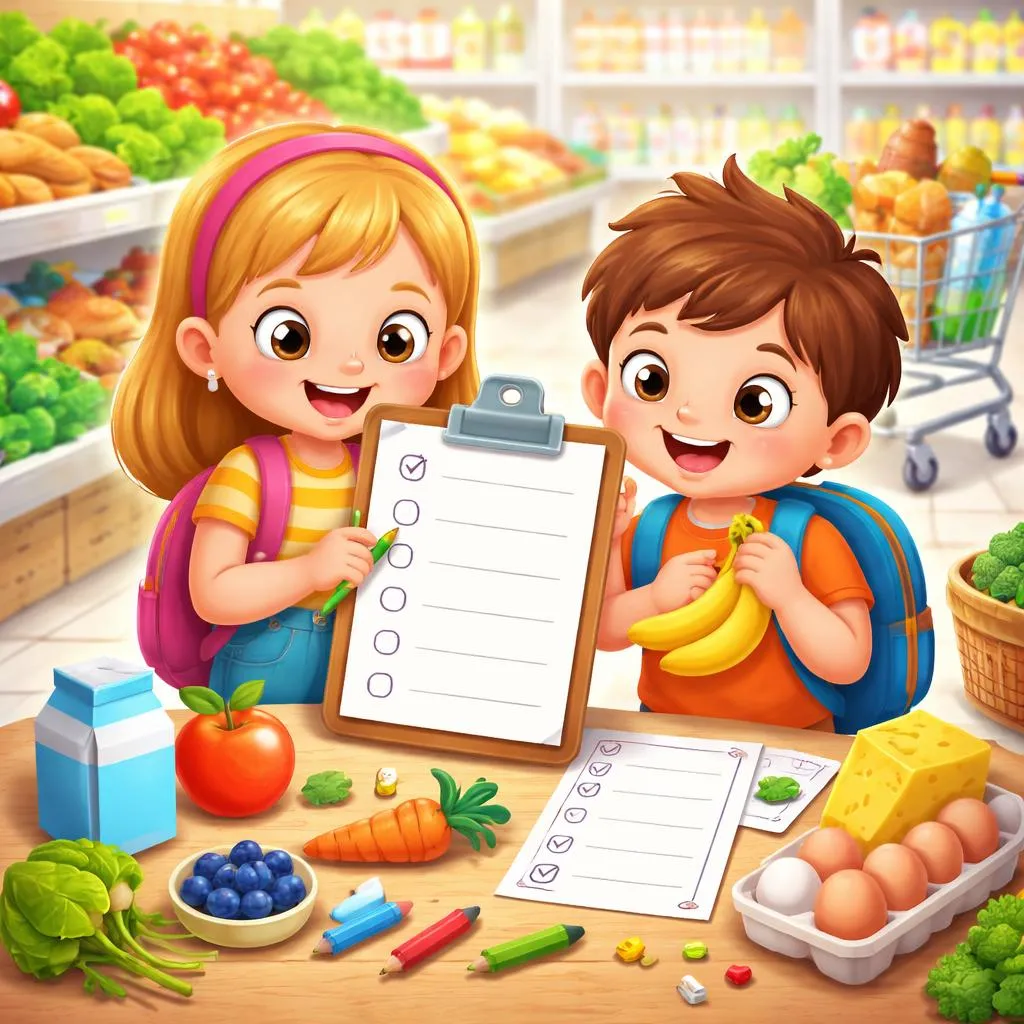 Shop & Learn! What’s in Printable Grocery List for Kids to Fill?