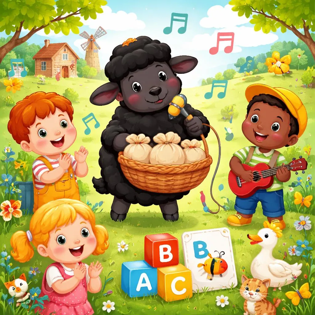 Sing and Learn with baba black sheep lyrics for Early English Vocabulary, Phonics, and Storytelling Skills