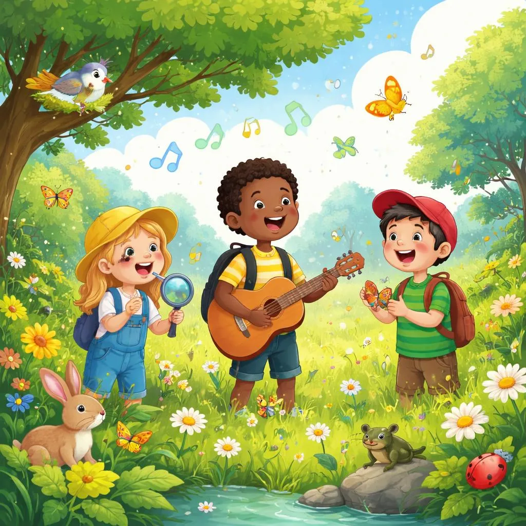 Sing, Explore Nature, and Learn English with “and the green grass grew all around” Through Music, Language, and Imagination