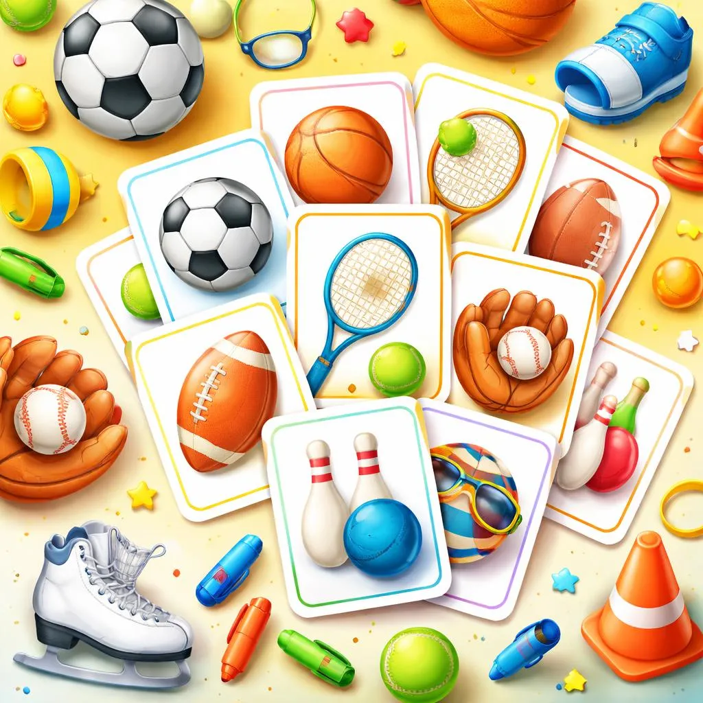 Sports Equipment Flashcards for Kids – Free Printable PDF