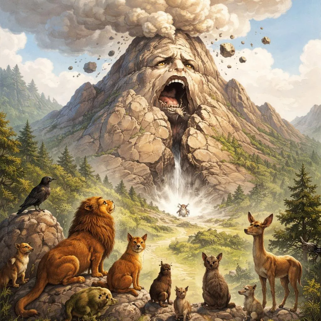 虚张声势的山——伊索寓言