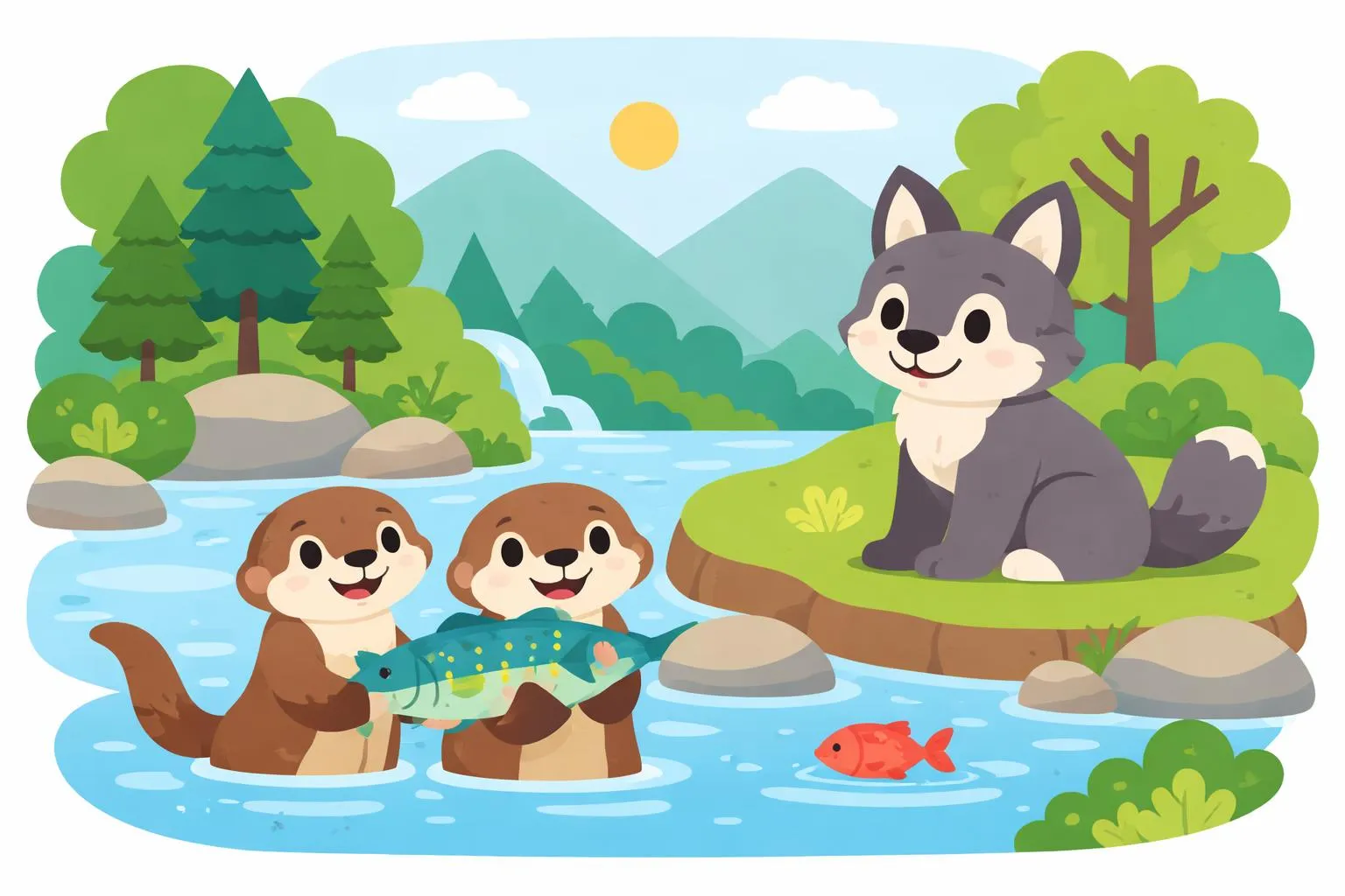 “The Otters and the Wolf” - More Jataka Tales By Ellen C. Babbitt