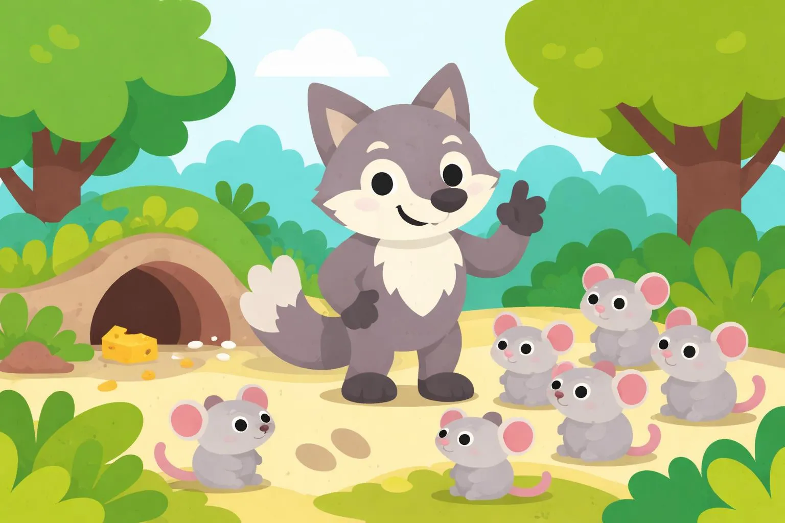 “The Tricky Wolf and the Rats” - More Jataka Tales By Ellen C. Babbitt
