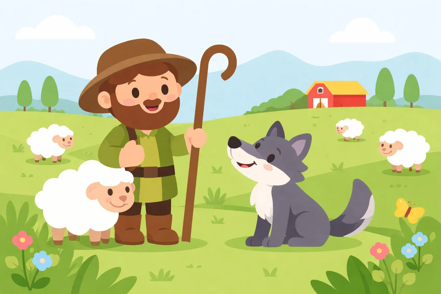 El Lobo y el Pastor de las Fábulas de Esopo - Giggle Academy Free Kids ...