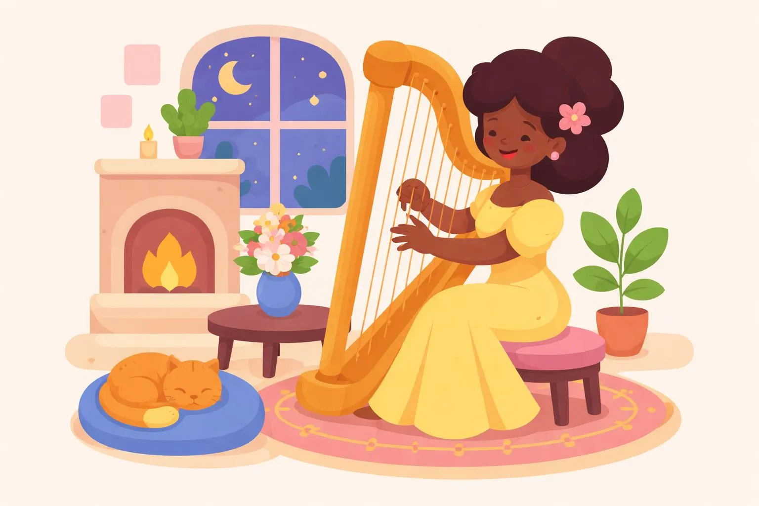 To a Lady Playing the Harp - Lyrics Of The Hearthside By Paul Laurence Dunbar