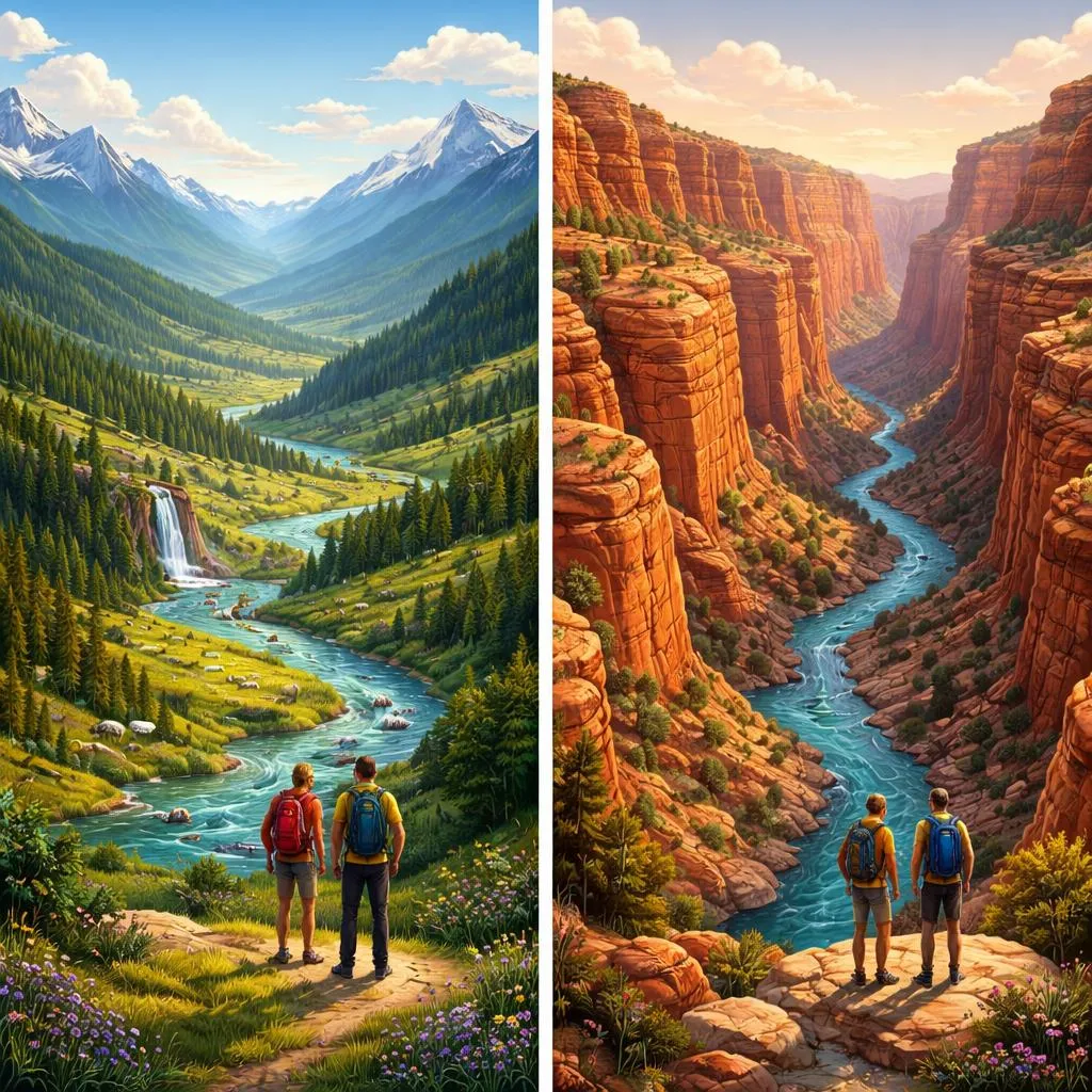 Vallée et Canyon : Quelle est la vraie différence entre ces deux endroits en contrebas ?