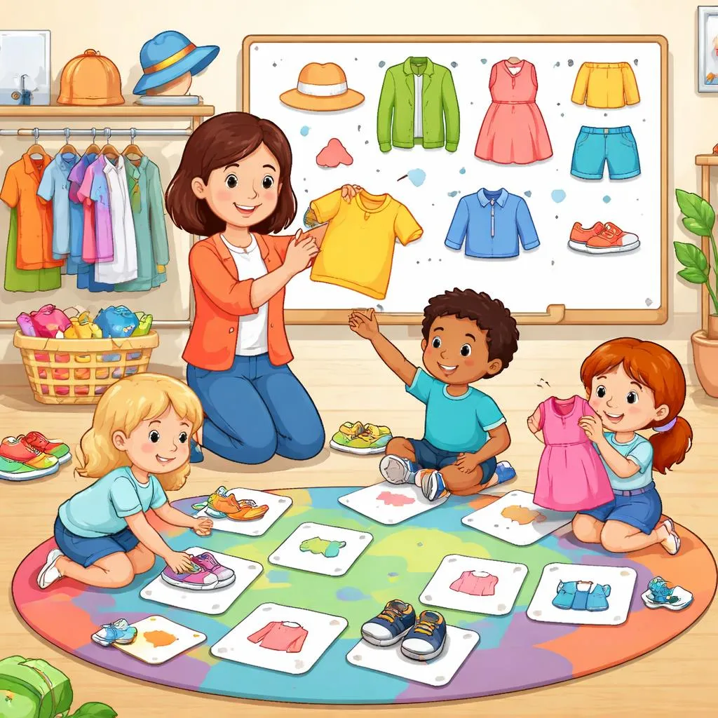 Vocabulary Clothes Teaching Guide for Young English Learners with Practical Classroom Examples, Visual Learning, and Interactive Practice Strategies