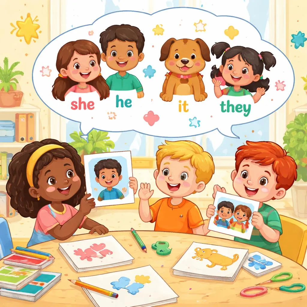 ما هي ضمائر اللغة الإنجليزية وكيف يستخدمها الأطفال في الجمل اليومية؟