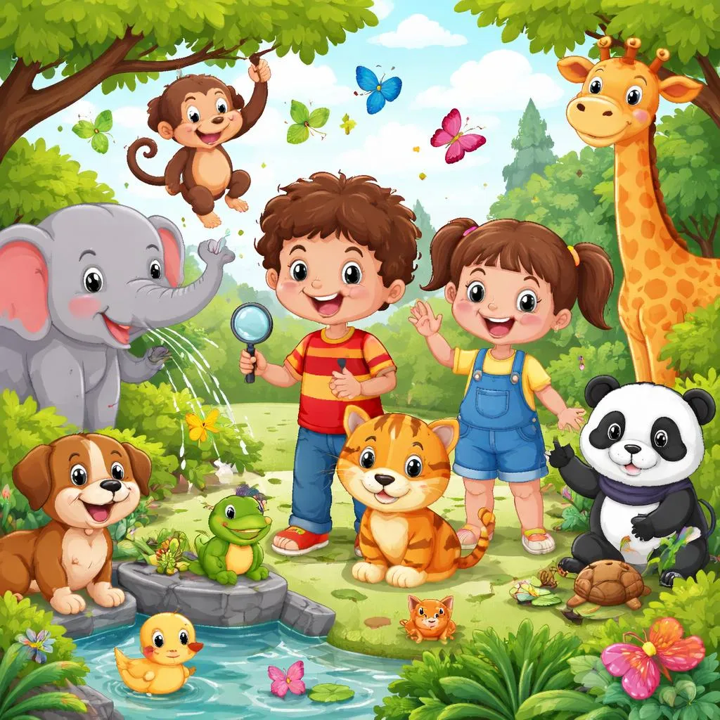 Was sind einige lustige und häufige Beispiele für Tiere, über die Kinder lernen können?