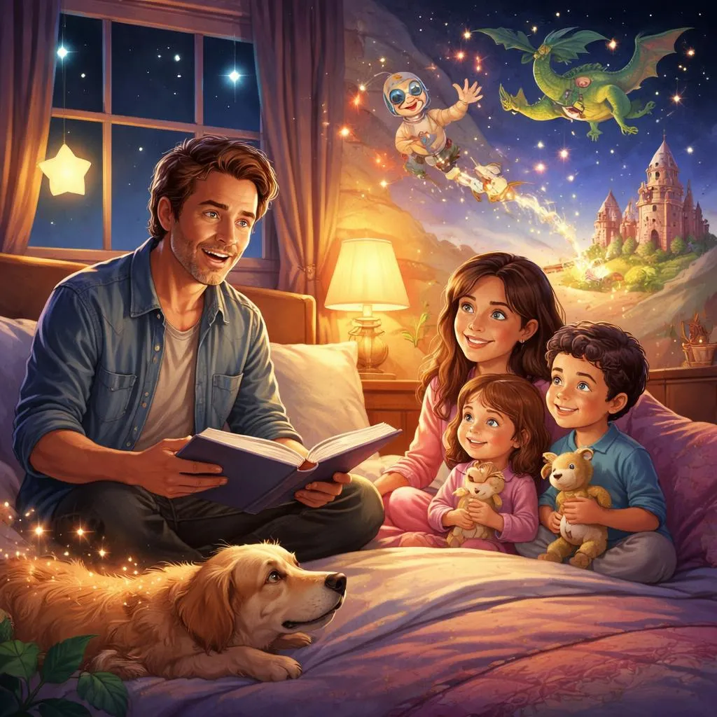 Quelles sont quelques idées amusantes de contes du coucher de Guy Pearce pour une soirée en famille ?