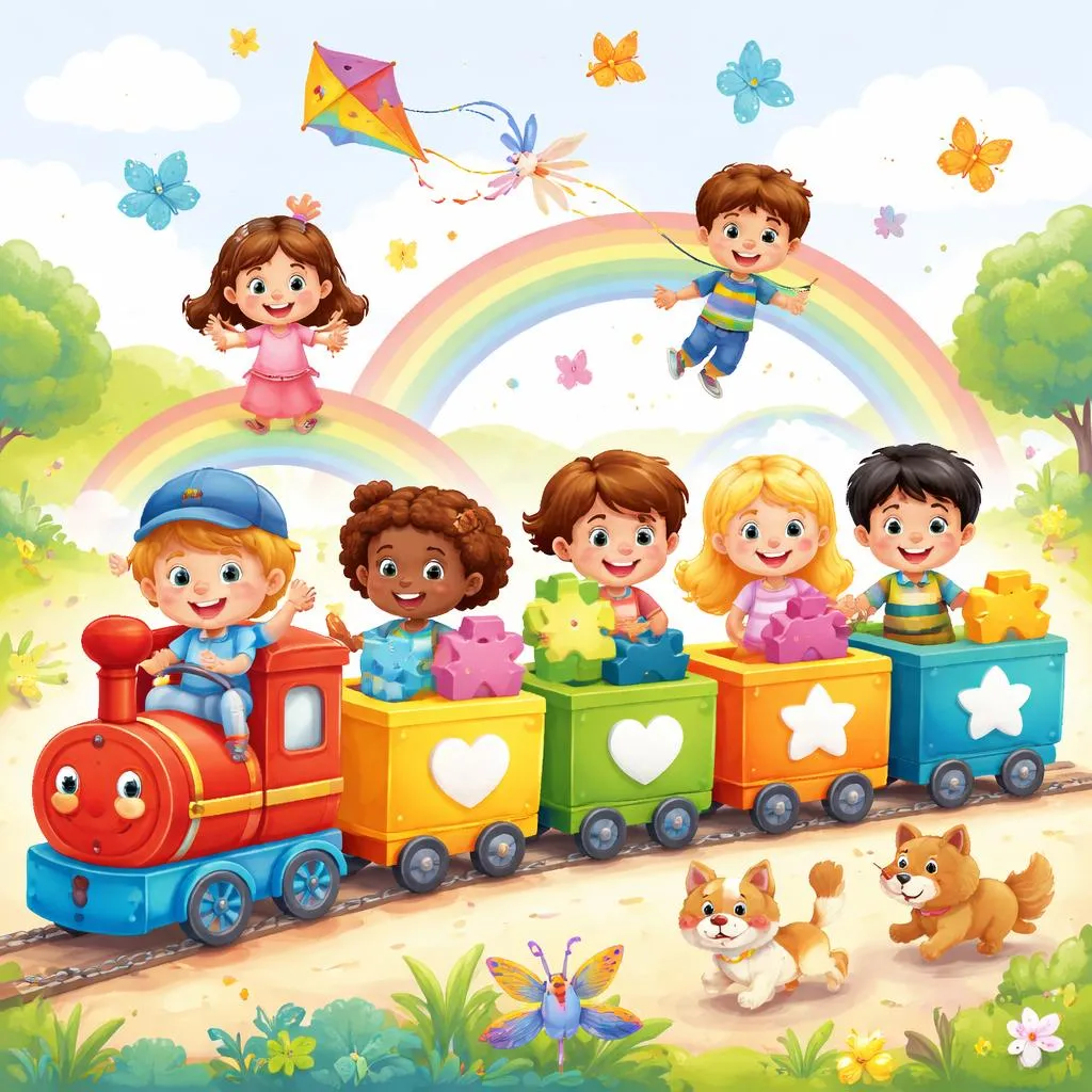 Какие 40 предложений нужно знать трехлетним детям? Соедините свой поезд слов!