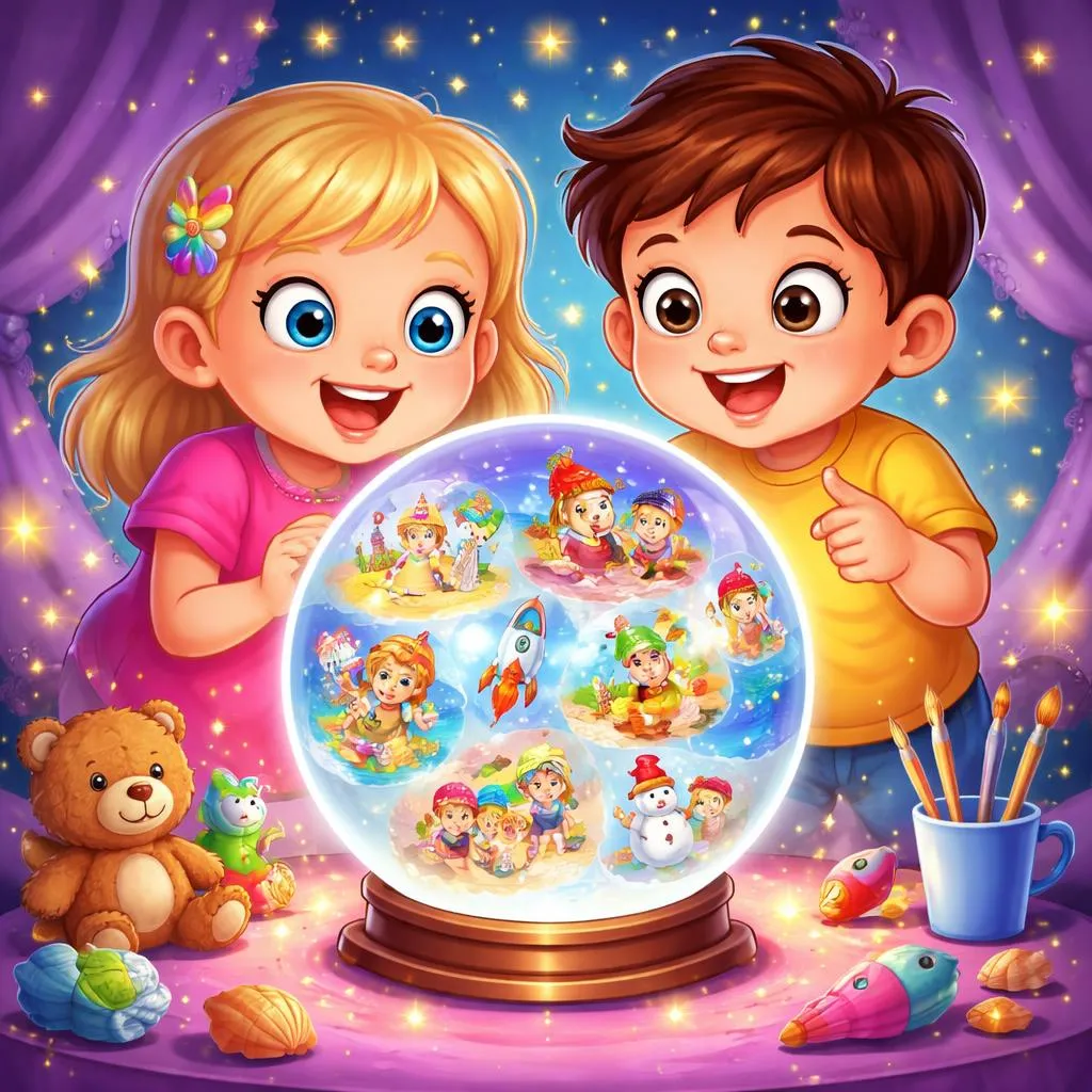 Quais são as 60 frases chave do futuro simples para uma criança de 5 anos? Olhe na bola de cristal!