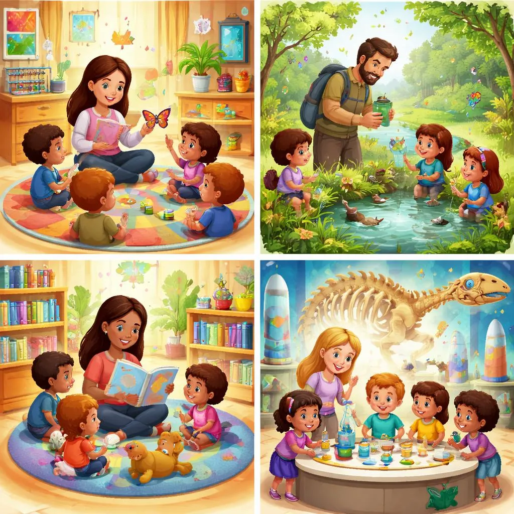 ¿Cuáles son los mejores ejemplos de lugares para enseñar a los niños pequeños?