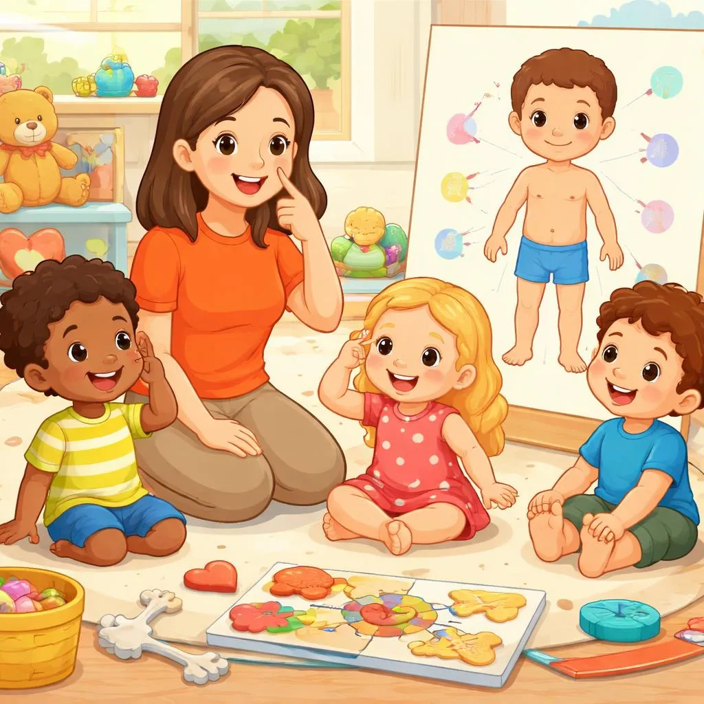 Какие существуют лучшие методы изучения частей тела с маленькими детьми?