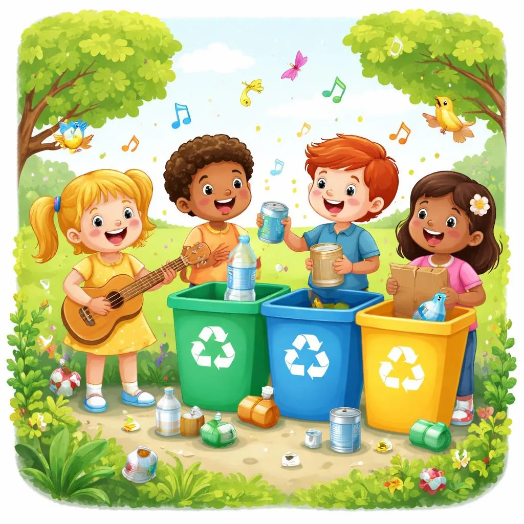 Какие песни о переработке лучше всего подходят для дошкольников, чтобы привить им экологические привычки?