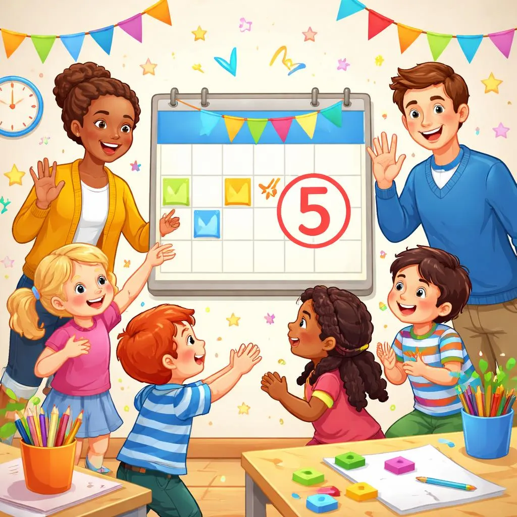 Какие лучшие способы использовать захватывающую фразу «5 дней осталось» в уроках английского языка о счете и календаре?