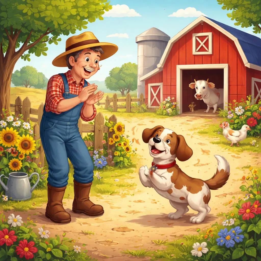 Какие существуют классические слова песни «Бинго» про собаку фермера?