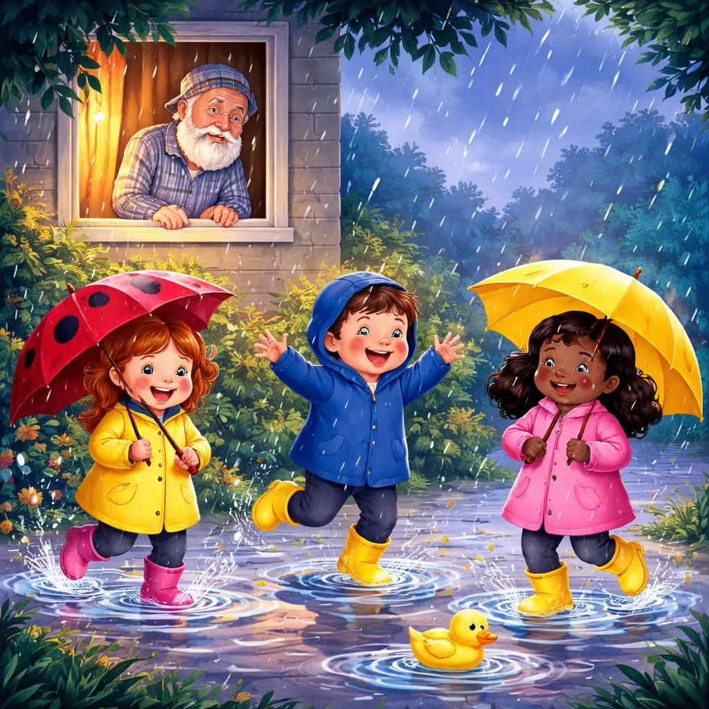 Какие существуют классические слова песни «Дождик льёт» для детей?