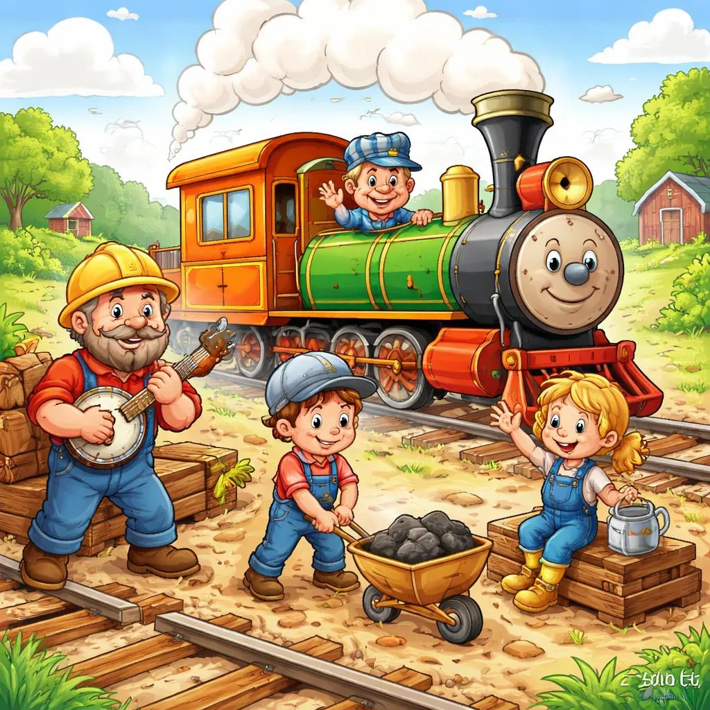 Какие классические тексты песен я работал на железной дороге для детей?