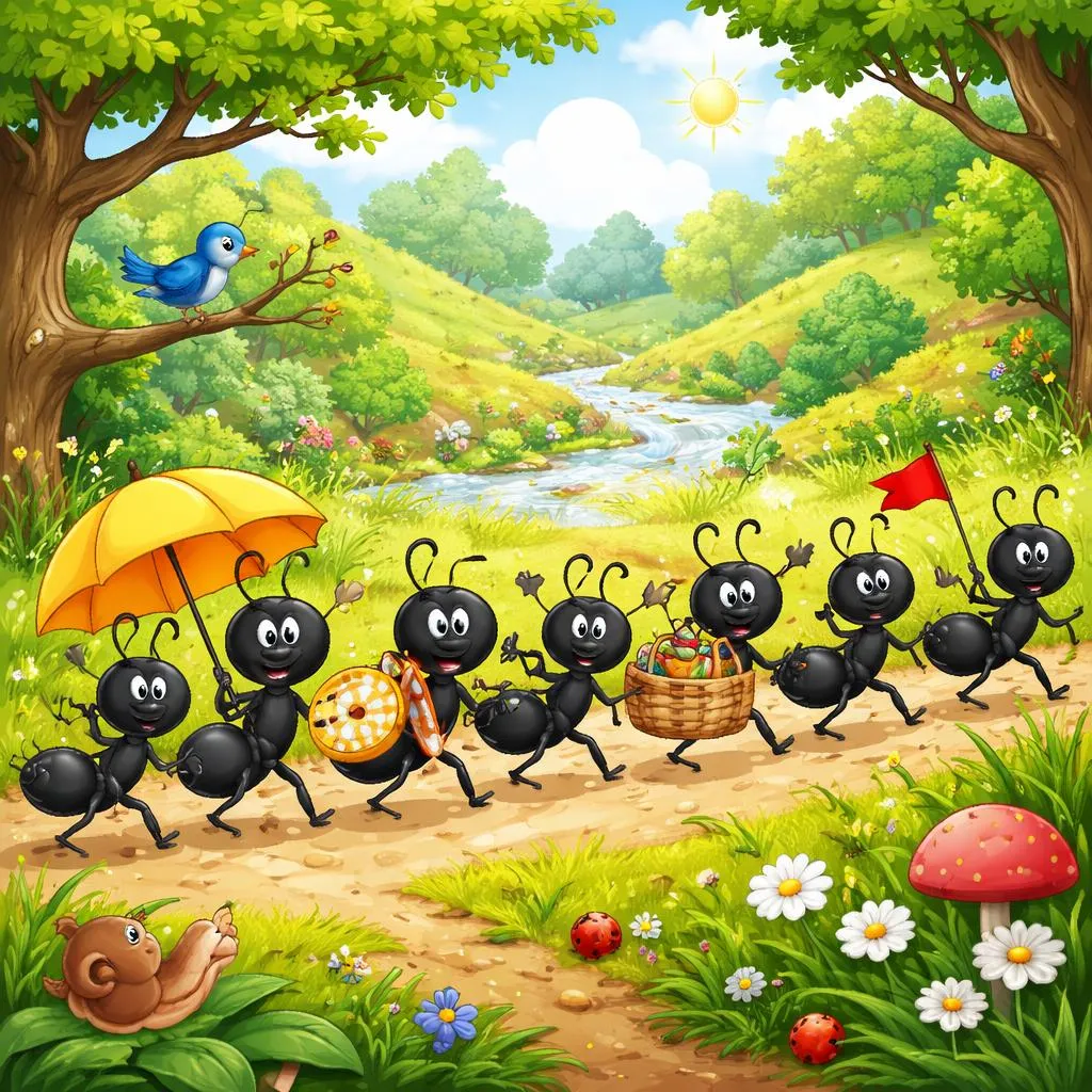 Какие существуют классические стихи для детей «Маршируют муравьи»?