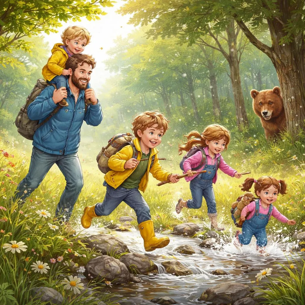 Какие слова из классической книги «Мы идем на охоту на медведя» идеально подходят для рассказывания историй?