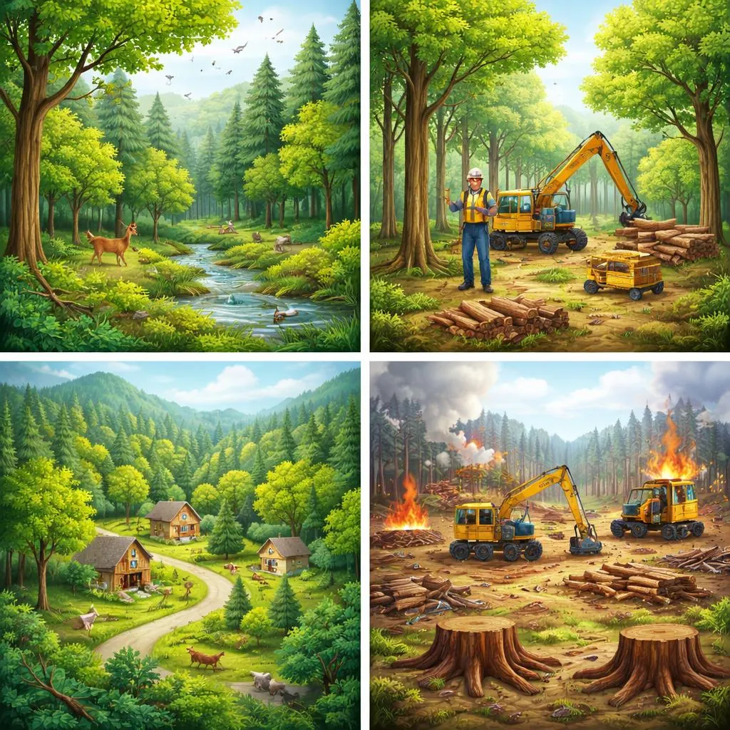 Quelles sont les différences entre forest, forestry, forested et deforestation en anglais ?