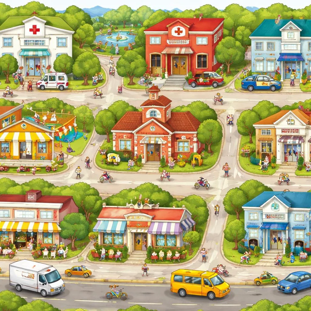 ما هي "المباني في المدينة" الأساسية التي يجب أن يعرفها الأطفال للغة الإنجليزية اليومية؟